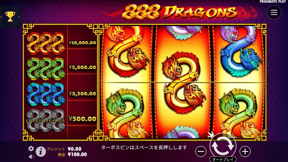 遊雅堂　入金不要ボーナス　888ドラゴンズ